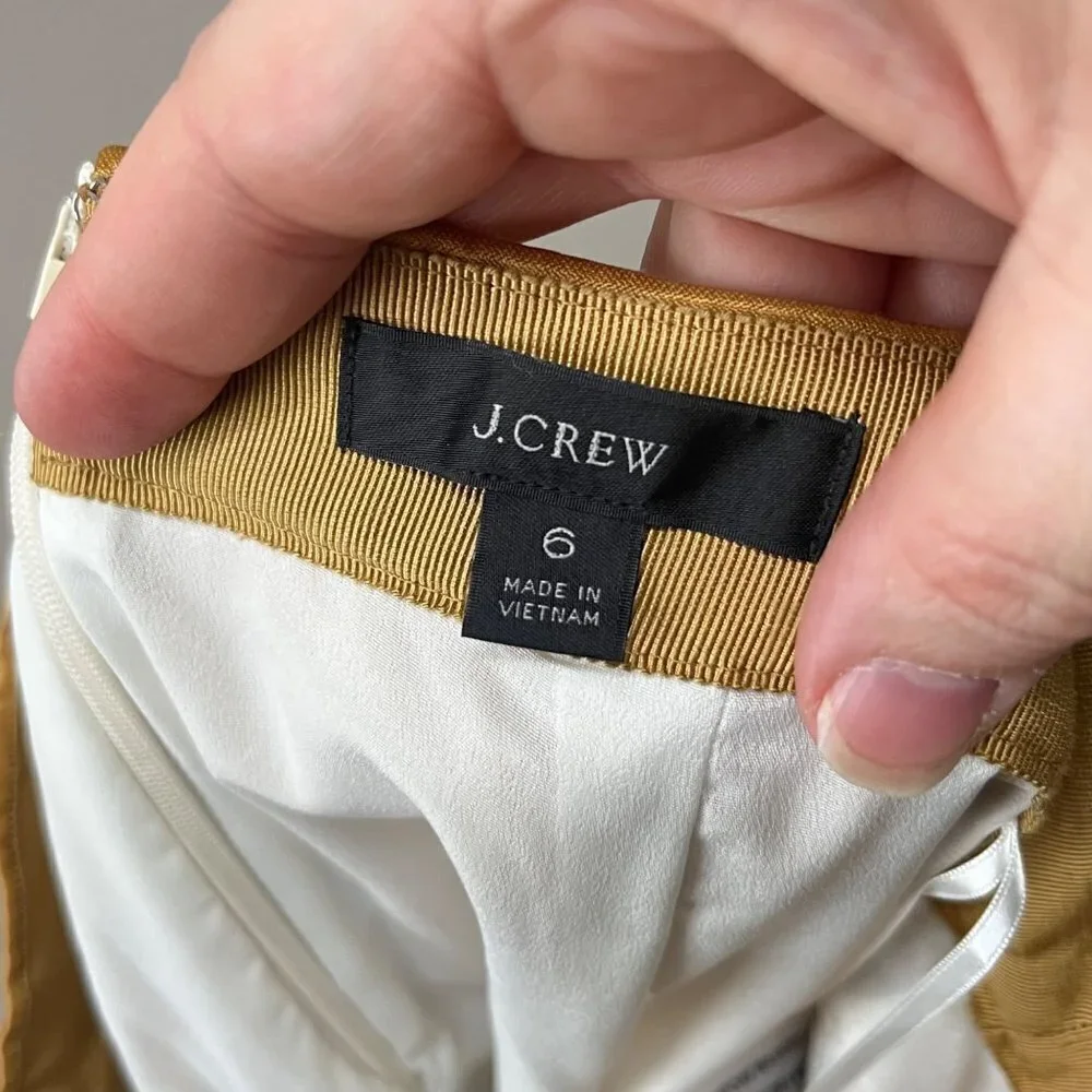 J. Crew Linen Blend Color‎ Block Panel Skirt- Size 6